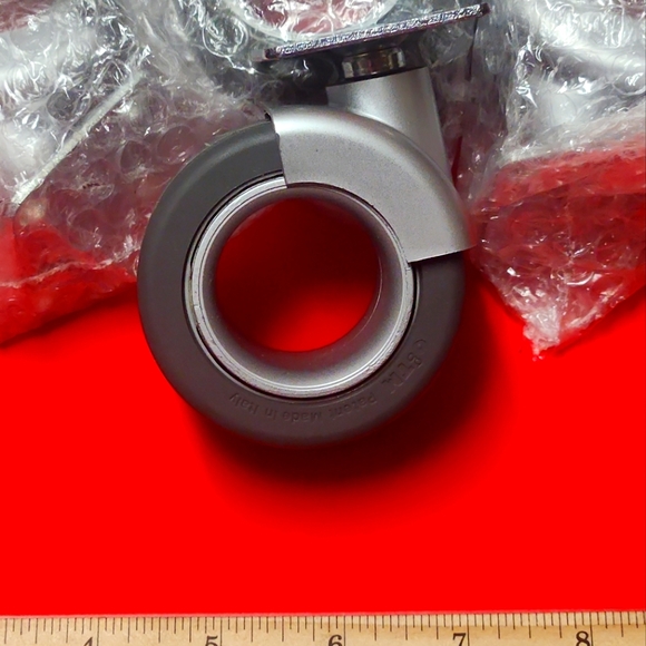 Furniture Caster Wheels 3" swivel bracket mount gray silver Set of 4 - Picture 1 of 2